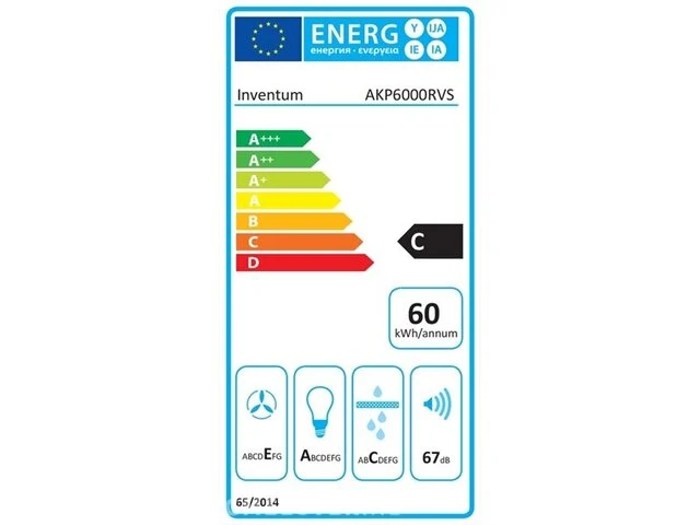 Akp6000rvs - wandschouw afzuigkap - 60 cm - 425 m/h inventum - afbeelding 2 van  3