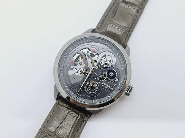 Akribos automatisch skeleton herenhorloge - afbeelding 2 van  8