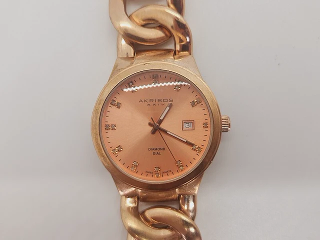 Akribos xxiv diamanten dameshorloge ak608ss - afbeelding 2 van  4