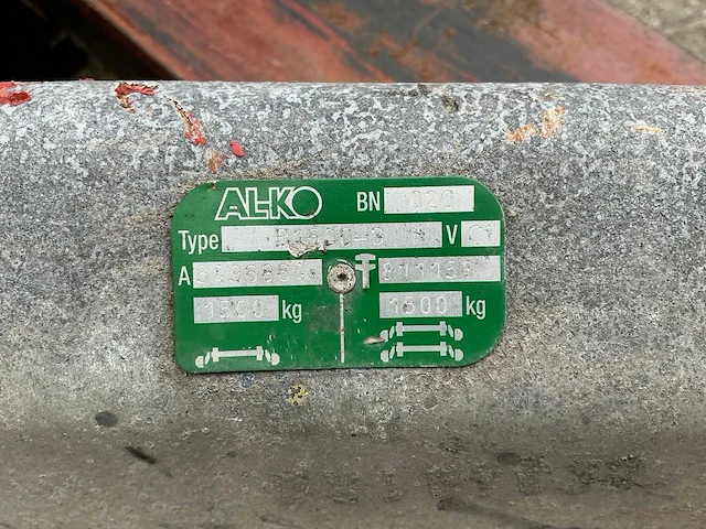 Al-ko bn 020 b1600-3 torsiegeveerde as 2x - afbeelding 2 van  10