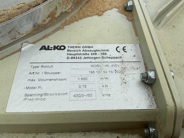Al-ko mobil 140 filterafzuiginstallatie (2x) - afbeelding 8 van  10