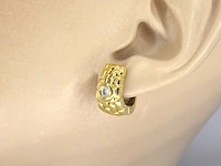 Alain roure - gouden brede creolen met natuurlijke diamanten - afbeelding 2 van  9