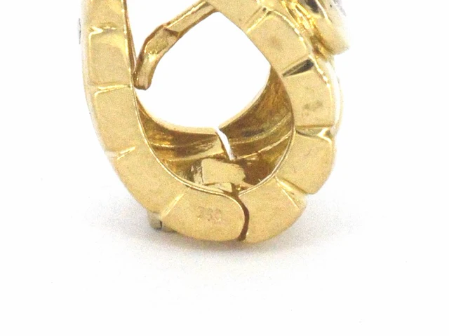 Alain roure - gouden brede creolen met natuurlijke diamanten - afbeelding 7 van  9