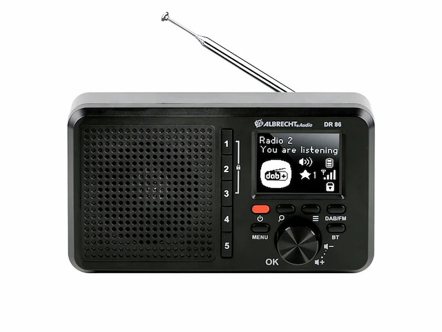 Albrecht dr 86 radio dab+ fm seniorenradio muziekstreaming 2200mah-batterij zwart - afbeelding 1 van  4