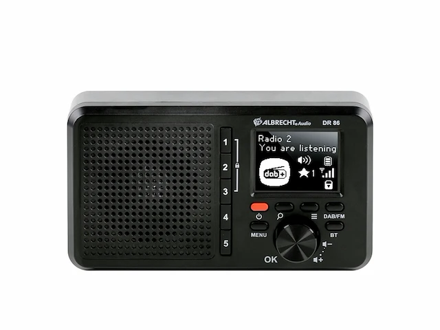 Albrecht dr 86 radio dab+ fm seniorenradio muziekstreaming 2200mah-batterij zwart - afbeelding 2 van  4