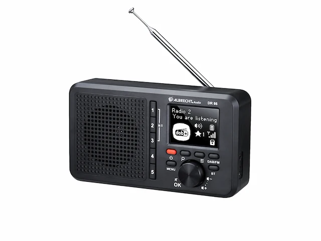 Albrecht dr 86 radio dab+ fm seniorenradio muziekstreaming 2200mah-batterij zwart - afbeelding 3 van  4