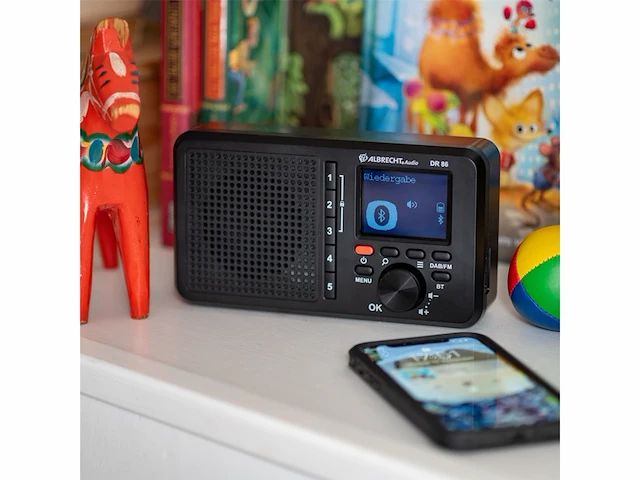 Albrecht dr 86 radio dab+ fm seniorenradio muziekstreaming 2200mah-batterij zwart - afbeelding 4 van  4