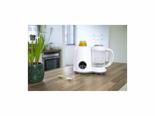 Alecto bfp66 babyrobot 5in1, stomen, mengen en puree, verwarmen, steriliseren van flessen en zuignappen, flessenwarmers wit - afbeelding 2 van  4