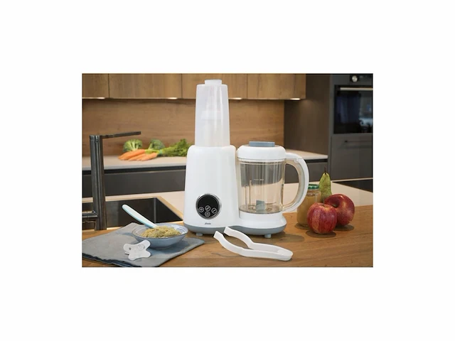 Alecto bfp66 babyrobot 5in1, stomen, mengen en puree, verwarmen, steriliseren van flessen en zuignappen, flessenwarmers wit - afbeelding 4 van  4