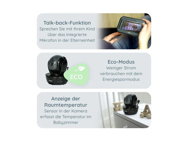 Alecto dvm200mbk - babyfoon met camera - op afstand beweegbaar - zwart - afbeelding 4 van  6