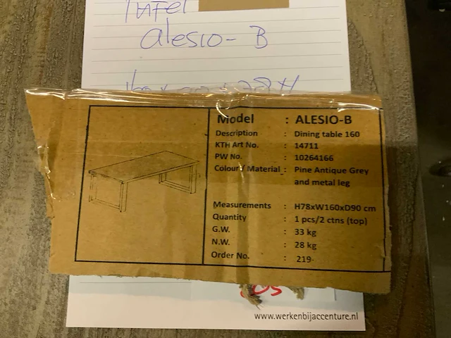 Alesio b eetkamertafel 160cm - afbeelding 4 van  4
