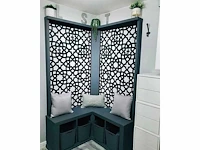 Alhambra terrascherm – zwart houtcomposiet – 180x90 cm (2x) - afbeelding 2 van  3