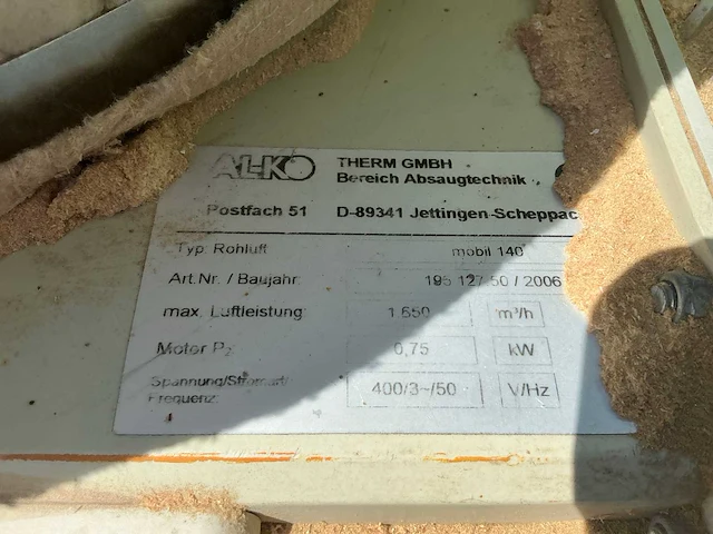 Alko mobil 140 filterafzuiginstallatie - afbeelding 6 van  6