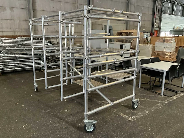 Alkona aluminium mobiel steiger kledingrek (2x) - afbeelding 2 van  8