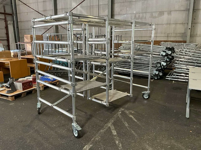 Alkona aluminium mobiel steiger kledingrek (2x) - afbeelding 3 van  8