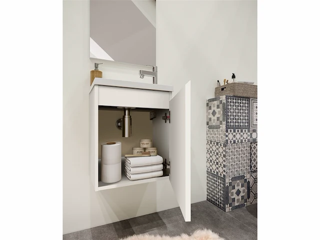 Allibert porto pack fonteinmeubel 40cm glanzend gelakt wit - afbeelding 3 van  3