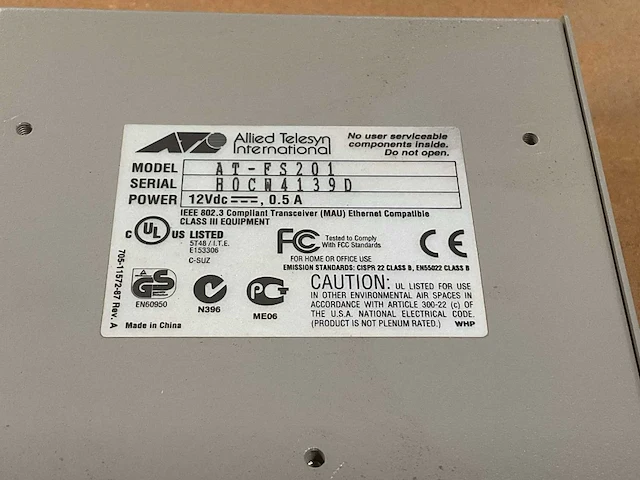 Allied telesis at-mc10xl fast ethernet media converter (4x) - afbeelding 4 van  5