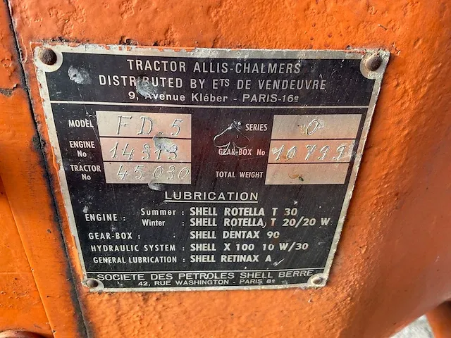 Allis chalmers - fd 5 - oldtimer tractor - afbeelding 19 van  36
