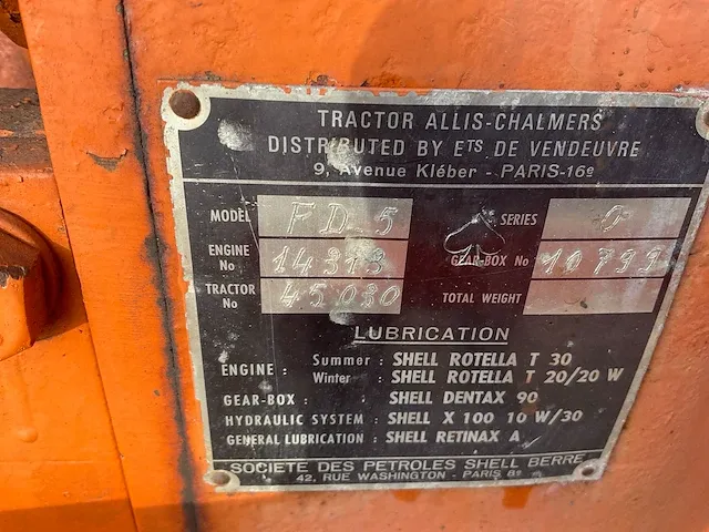 Allis chalmers - fd 5 - oldtimer tractor - afbeelding 27 van  36