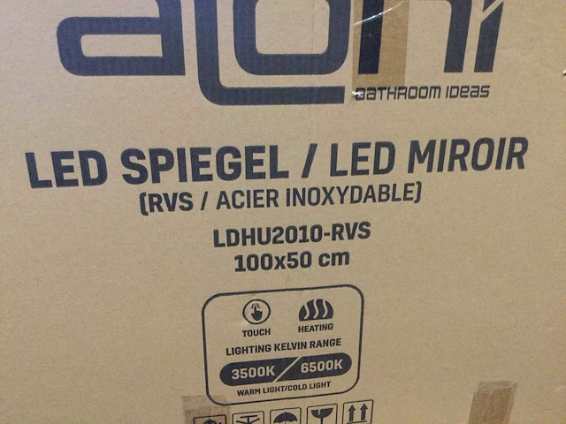Aloni - led spiegel ovaal rvs 100x50 cm - afbeelding 3 van  4