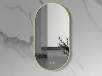 Aloni - lina - led spiegel ovaal goud 100x50 cm - afbeelding 1 van  3