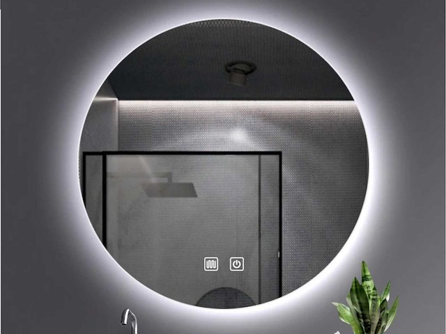 Aloni - omega - ledspiegel rond 80 cm. incl. verwarming. - afbeelding 1 van  4