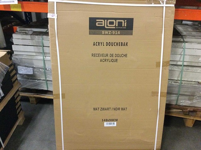 Aloni - swz-914 - douchebak 140x90 cm, zwart. - afbeelding 2 van  4