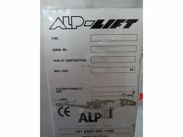 Alp-lift - lmg-475 - montagelift - afbeelding 3 van  3