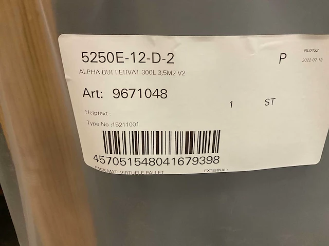 Alpha innotec 9671048 buffervat 300liter - afbeelding 2 van  4