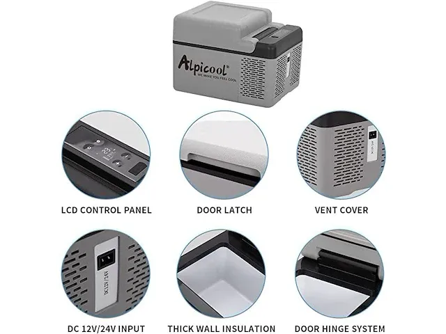 Alpicool c12 12liter mini-koelbox, 12 v - afbeelding 4 van  5
