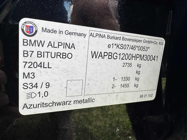 Alpina - b7 - 4.4 bi-turbo long full options - ng-470-b - 2017 - afbeelding 37 van  65