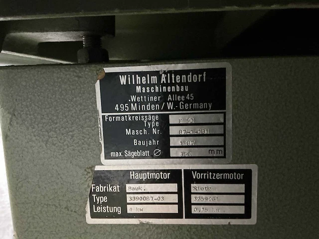 Altendorf - 1987 - f90 - formaatcirkelzaagmachine - afbeelding 16 van  16