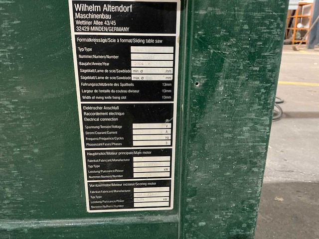 Altendorf - 2004 - wa 80 - formaatcirkelzaagmachine - afbeelding 3 van  12