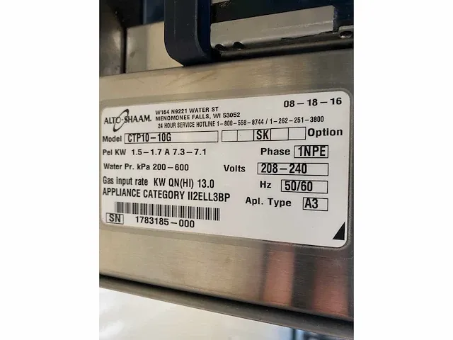 Alto-shaam - ctp10-10g - combisteamer - afbeelding 10 van  11