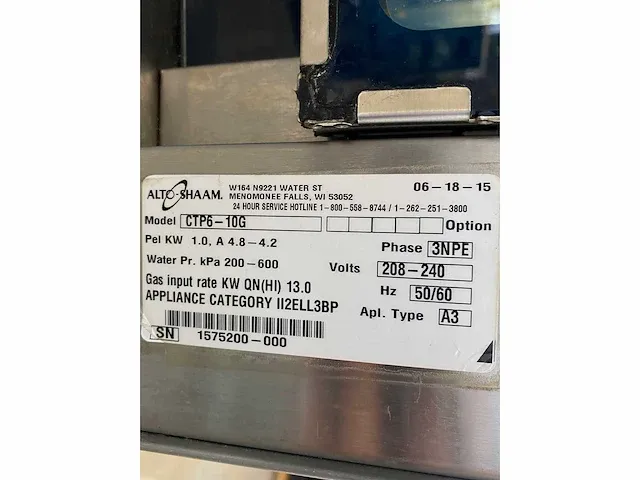 Alto-shaam - ctp6-10g - combisteamer met rookfunctie - afbeelding 2 van  12