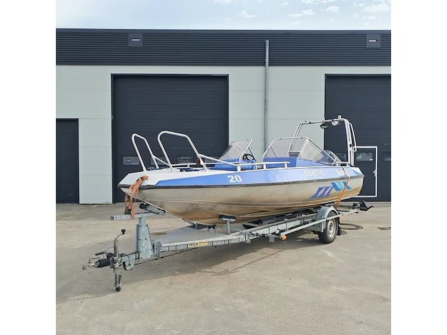 Aluminium boot, buster, xxl, 2007, incl. buitenboordmotor en boottrailer - afbeelding 1 van  56