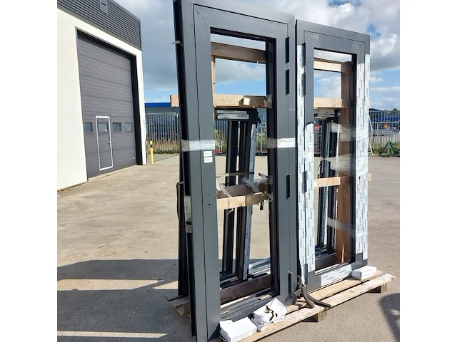 Aluminium deurkozijn, zwartgrijs (mat) - afbeelding 3 van  9
