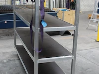Aluminium magazijnwagen met vier etages afm. 190 x 56 x 156 cm - afbeelding 2 van  2