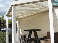 Aluminium overkapping hoekvorm v.v. verlichting en interne waterafvoer. afmeting 310 x 310 x 275 cm. let op... - afbeelding 2 van  5