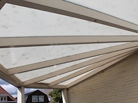 Aluminium overkapping hoekvorm v.v. verlichting en interne waterafvoer. afmeting 310 x 310 x 275 cm. let op... - afbeelding 3 van  5