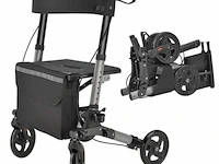 Aluminium rollator vital - zwart - inklapbaar - afbeelding 1 van  5