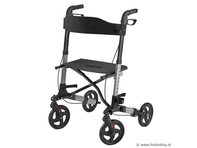 Aluminium rollator vital - zwart - inklapbaar - afbeelding 3 van  5