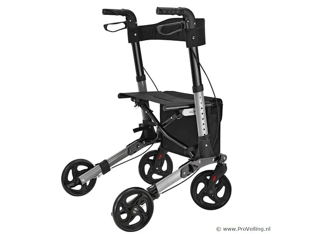 Aluminium rollator vital - zwart - inklapbaar - afbeelding 4 van  5