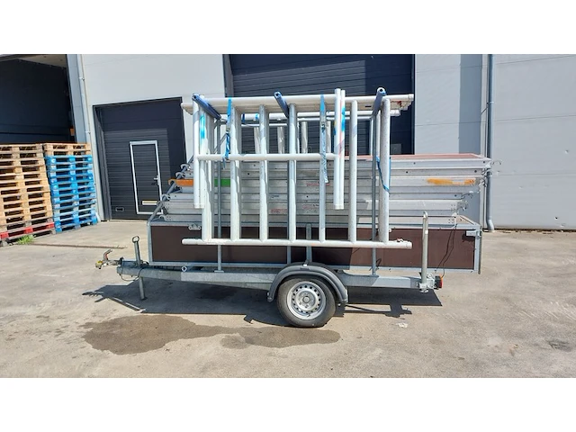 Aluminium rolsteiger op aanhanger, kelfort, grijs / chroom - afbeelding 2 van  24