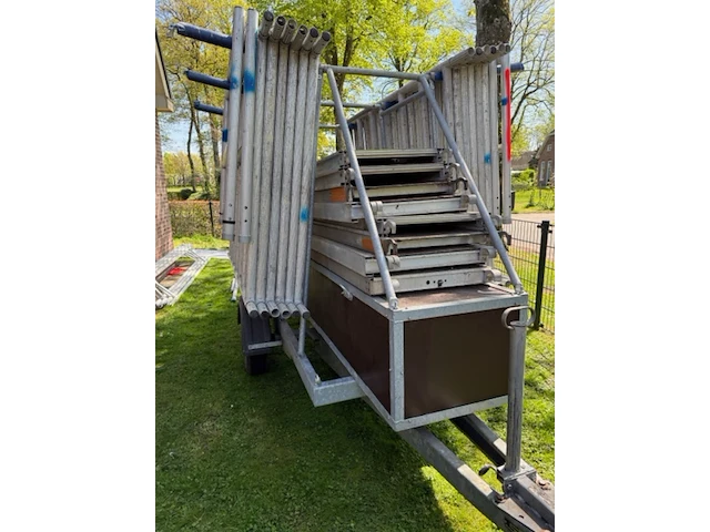 Aluminium rolsteiger op aanhanger, kelfort, grijs / chroom - afbeelding 6 van  24