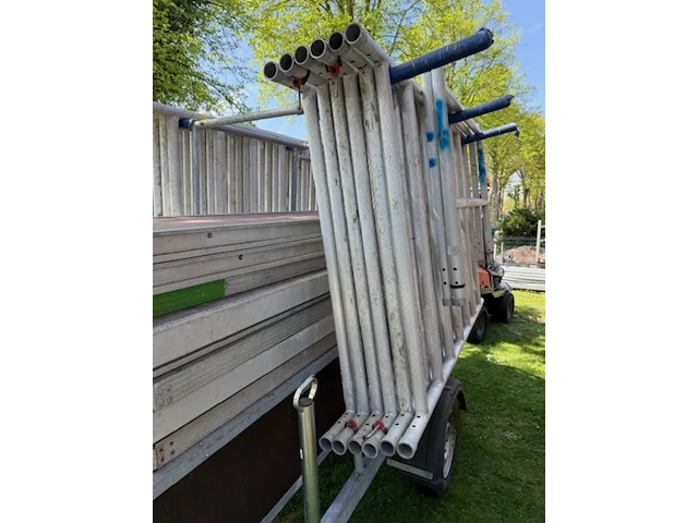 Aluminium rolsteiger op aanhanger, kelfort, grijs / chroom - afbeelding 7 van  24