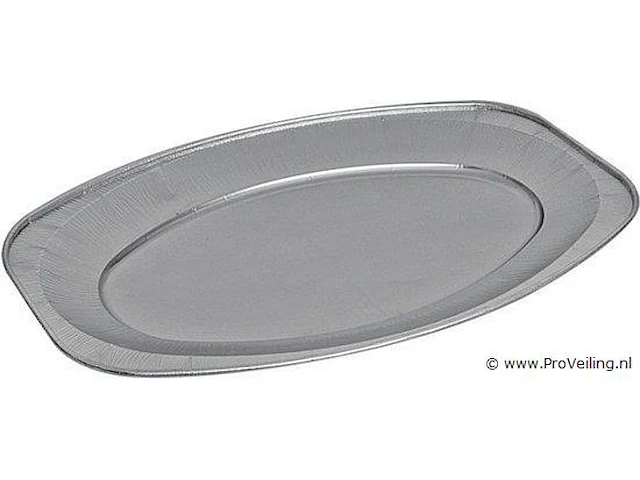 Aluminium schotel 35cm 50 st | alu schotel 35 cm | partyfeest | aluminium ovaal wegwerp schaal | alu ovaal bord - afbeelding 2 van  3