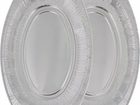 Aluminium schotel 35cm 50 st | alu schotel 35 cm | partyfeest | aluminium ovaal wegwerp schaal | alu ovaal bord - afbeelding 3 van  3