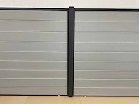 Aluminium schuttingdeel - lichtgrijs - 379x181 cm - afbeelding 4 van  5