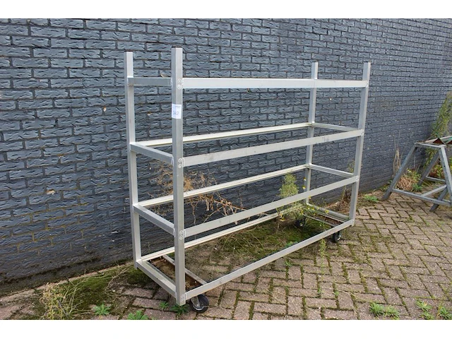 Aluminium transportrek afm. 190 x 56 x 156 cm - afbeelding 1 van  2